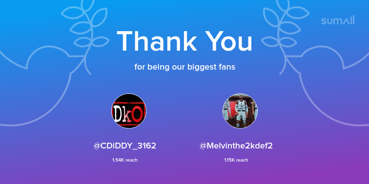 Ljboy04's tweet photo. Our biggest fans this week: @CDiDDY_3162, @Melvinthe2kdef2. Thank you! via https://t.co/X4xWRFywf8 https://t.co/t8PbzoBF6c