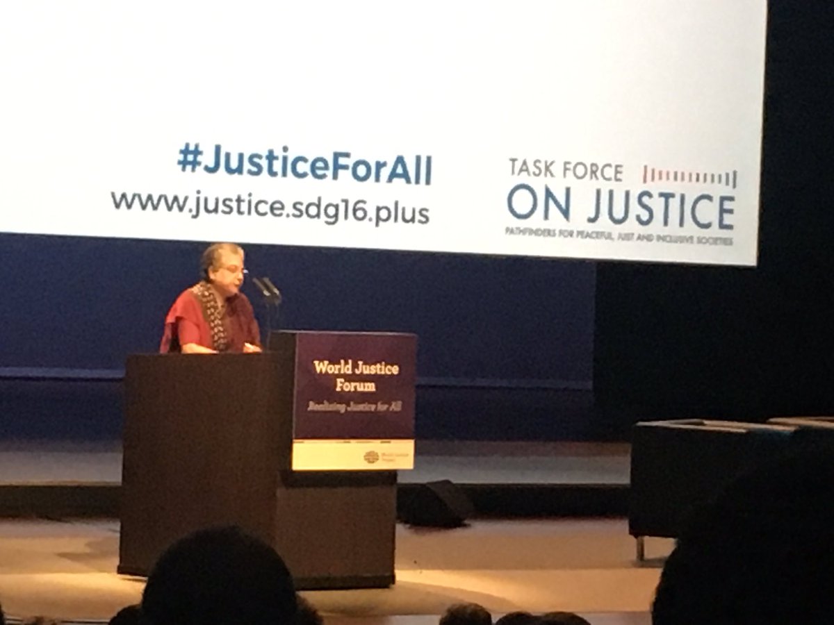 rachiongson's tweet photo. Hina Jilani @TheElders at the launch of the #TaskForceonJustice report on #JusticeForAll, a groundbreaking report that puts numbers behind the justice gap. #WorldJusticeForum @TheWJP https://t.co/cZKgp2rUeq