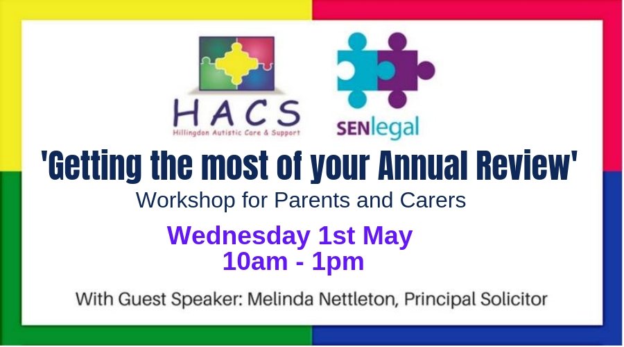 The annual review is more than just a review, it's an important legal process. It is your opportunity as a parent/carer to ensure the EHC is up to date, continues to reflect your child’s needs &amp; that all legally enforceable provision is being delivered. hacs.org.uk/events/annual-…