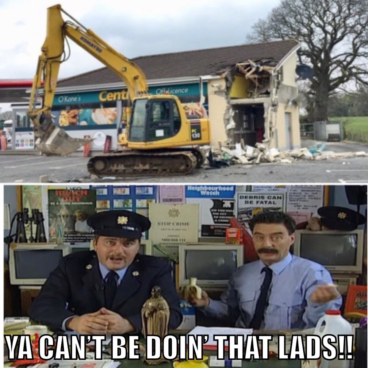 d_unbelieveable's tweet photo. D’auld ATM robberies are gettin’ outta hand lads... PJ’ll book’em!! https://t.co/S6I1Tp82pG