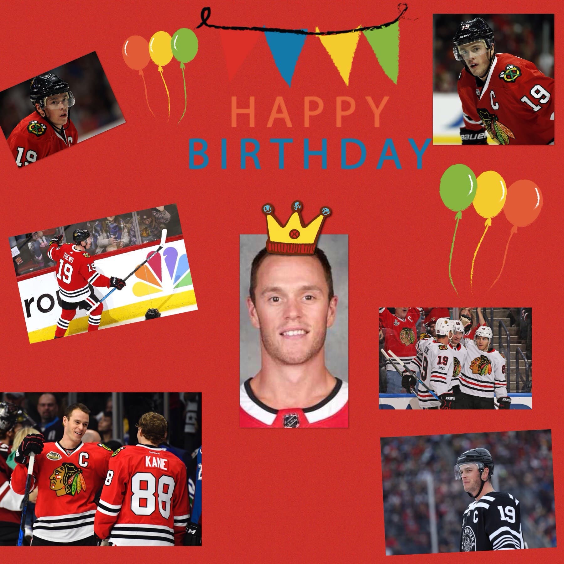 Wishing a happy birthday to the Captain, Jonathan Toews!
Happy birthday, Tazer!  