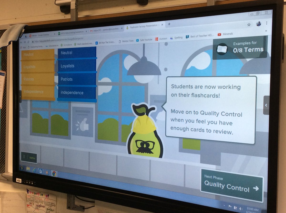 Students in 5W2 are using <a href="/PearDeck/">Pear Deck Learning</a>’s Flashcard Factory to review our Social Studies vocabulary. 💻 #mtsdlearn <a href="/MTSDmtes_jhes/">MTES</a> @MTSD5thgrMrsW