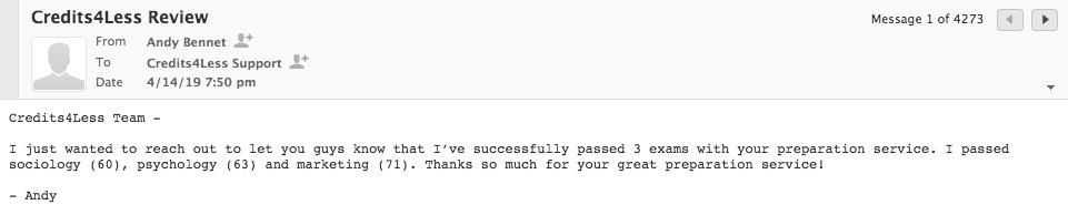 Creditsforless's tweet image. Why study for one when you can accomplish multiple while using a stress-free #CLEP preparation platform. Congratulations Andy!! 💯