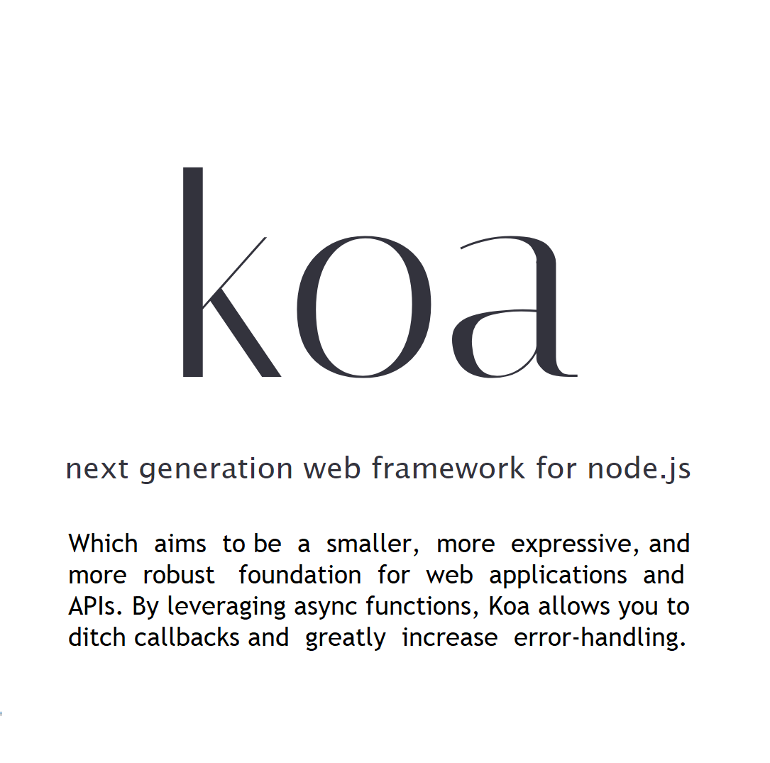 DevAwesome_'s tweet photo. koa is expressive middleware for node.js using ES2017 async functions:
https://t.co/DngCXtVFMC
#koa #programmer #programming #coding #developer #code #coder #tech #codinglife #express #backend #OpenSource #web #dev #bhfyp #coderlife #coderpower #codingpics #codingisfun #WebDev https://t.co/RagAnhV6sq