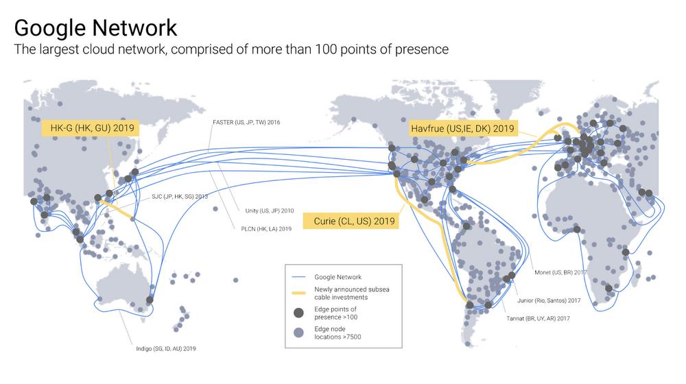 10,000 kilometers of cable now connect California directly to Chile. 

This is “the first private-owned intercontinental cable built by a major non-telecom company”. <a href="/Google/">Google</a> and @GCPcloud, working hard to connect the world.

Hi Curie!

chiletoday.cl/google-connect…

(h/t <a href="/uhoelzle/">Urs Hölzle</a>)