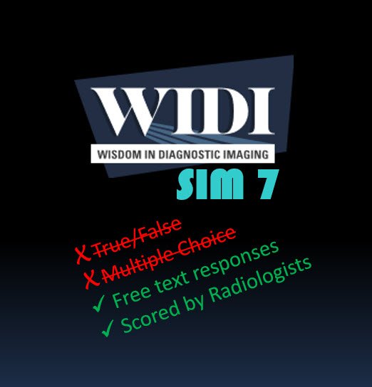 UFLWIDI's tweet photo. No True/False. No Multiple Choice. Free text responses scored by Radiologists. WIDI SIM 7: Emergent/Critical Care Imaging SIMulation. Sign up today at https://t.co/h7lM5zfvdj #WIDI #WIDISIM #WIDILearn #Radiology #RadRes #MedEd https://t.co/lAVSm2vN2D