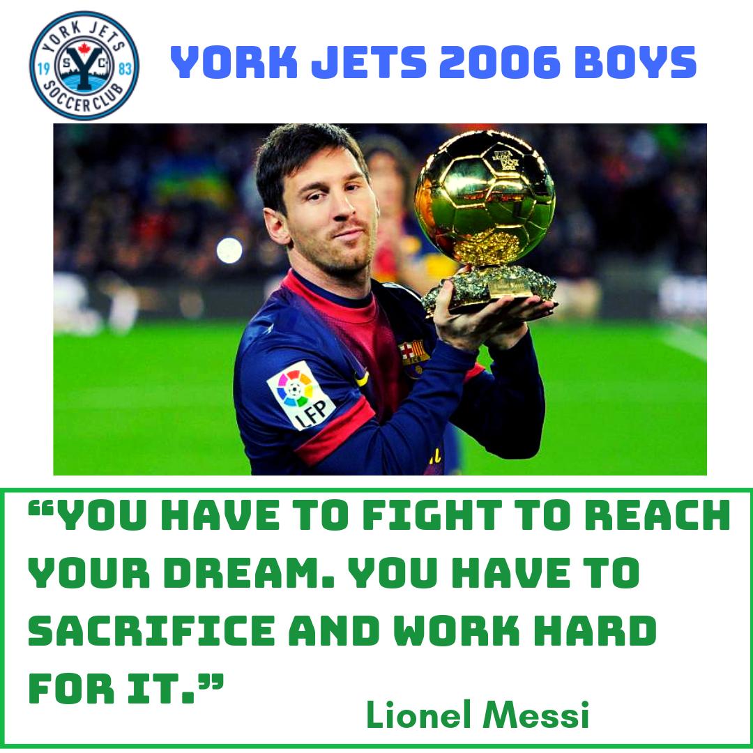 You have to fight to reach your #dream. You have to sacrifice and work hard for it.” --#LionelMessi 
#soccer #football #sport #ronaldo #goal #YorkJetsSC #YJSC #TorontoSoccer #Toronto #yorkregion #osa #Highpark #Junction #Northyork #tryouts #2006boys  #houseleugue #success #quotes