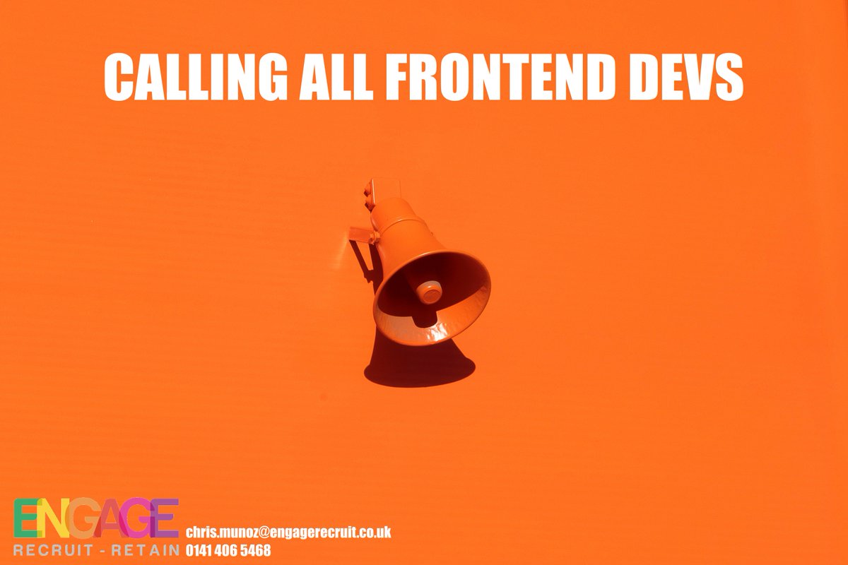 recruitengagec1's tweet image. If you are looking for a move and would like to find out more, in confidence, message or call. I would love to speak with you!
#webdevelopers #frontenddevs #joomla #vue #react #glasgow #itjobs #nodejs #digitaltechnology #digitaljobs #wordpress #recruiting #getengaged