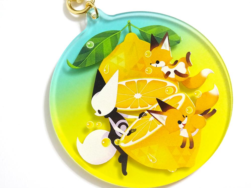 fox food fruit lemon lemon slice white background tail  illustration images