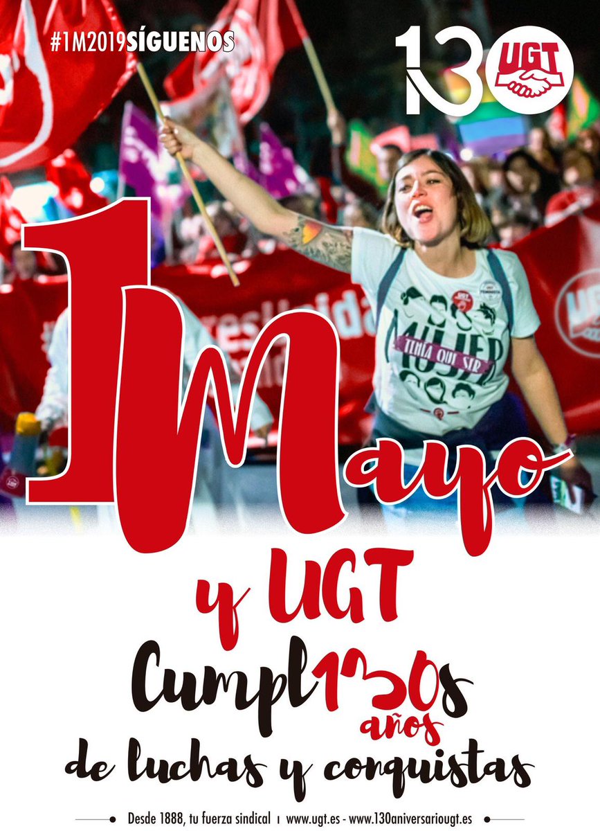 Continuamos movilizadas!!
No nos vale el resultado del #28A, no vamos a bajar los brazos.
Ahora hay que hacer valer el resultado, ahora toca salir el #1DEMAYO para exigir un país dirigido a la clase trabajadora.

Sal🏃‍♂️
Comparte👫👬👭
Lucha🙅‍♀️
Movilízate para avanzar!!✊✊