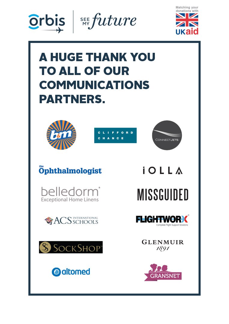 It's over a month since we launched our #SeeMyFuture appeal, and we are very grateful to our incredible partners for all their support. Thank you all! 👏❤️👏