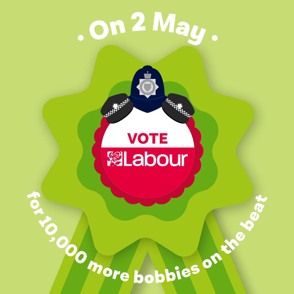 UKLabour's tweet photo. Why should you #VoteLabour on Thursday? We'll keep your streets safe with 10,000 extra bobbies on the beat. Share this 👇 https://t.co/sCaB3va7eS