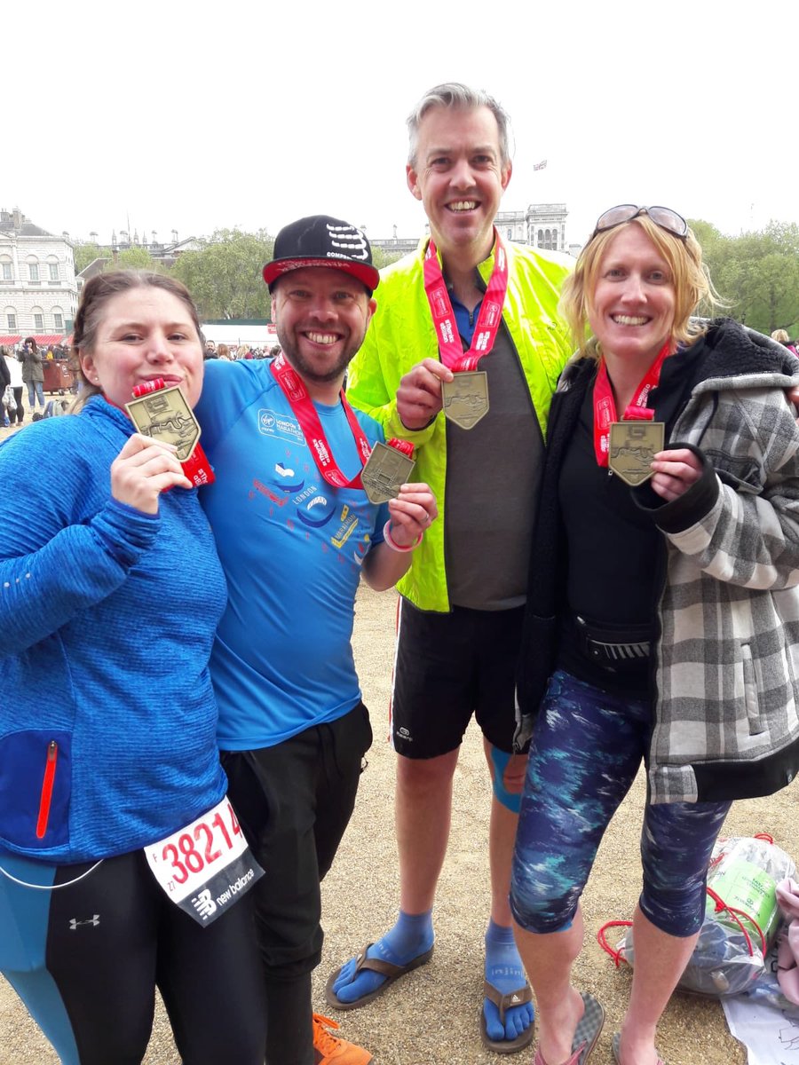 NickyAstle84's tweet photo. First ever marathon @LondonMarathon complete. Thought I’d hate it but what a crowd. It’s now my favourite run ever. Still pushing towards my target for a small local charity in need of support #LondonMarathon19 #Sheffield https://t.co/qaRuLM8CoW https://t.co/vb5mW7FFbM