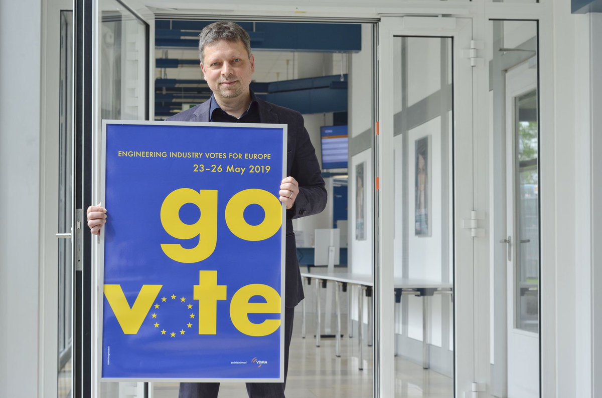 Holger Paul, VDMA: „Ich gehe wählen, weil der „alte Kontinent“ #Europa immer wieder neu und innovativ ist – aber das kann er nur bleiben, wenn wir nicht in die gefährlichen alten Denkmuster der Nationalstaaten zurückfallen.“ #Europawahl2019 #GoVote