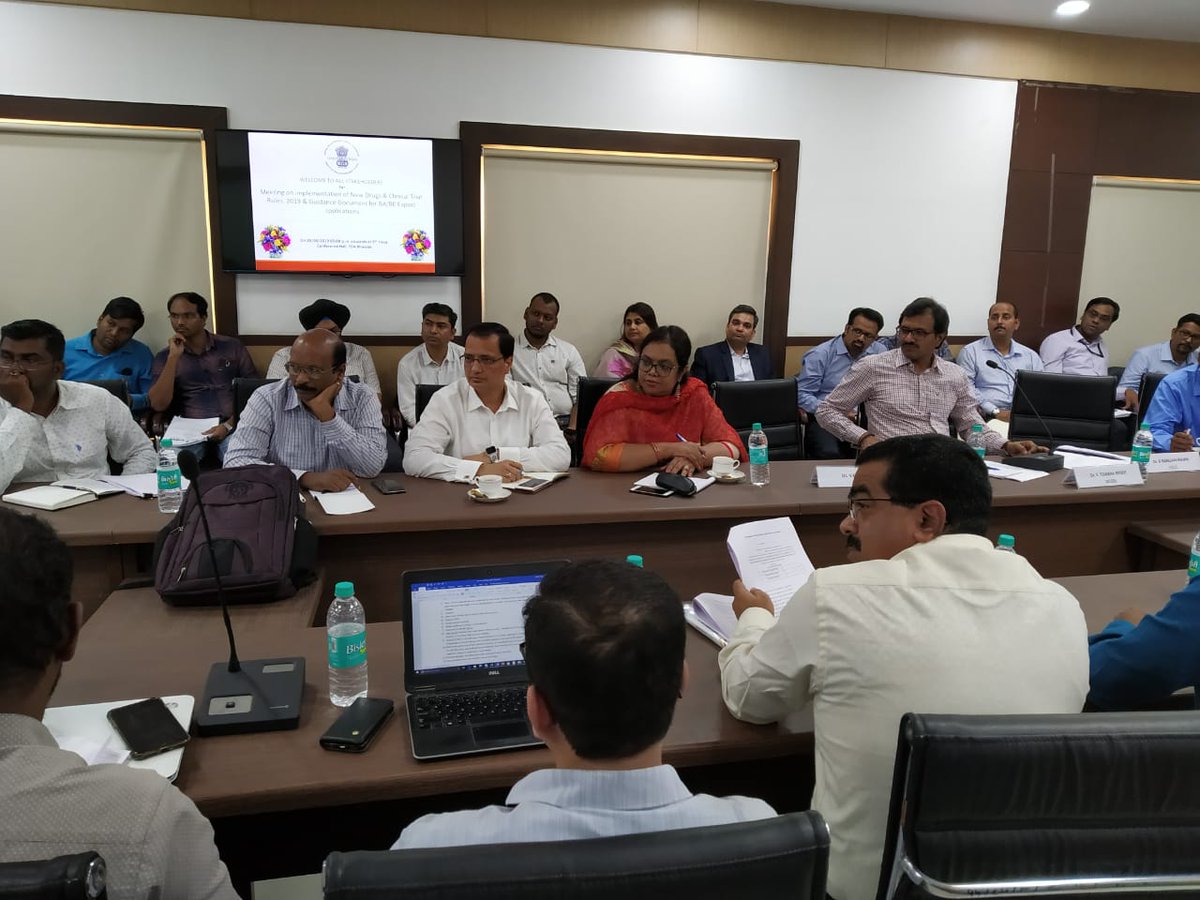arapindia's tweet photo. Great initiative taken by Dr S Eswara Reddy DCGI CDSCO to call all stakeholders meeting for implementation of New Drugs and Clinical Trials Rules 2019 with respect to applications for BA/BE study for Export purpose. #ndctrules2019 https://t.co/3Hsy3QYfsp