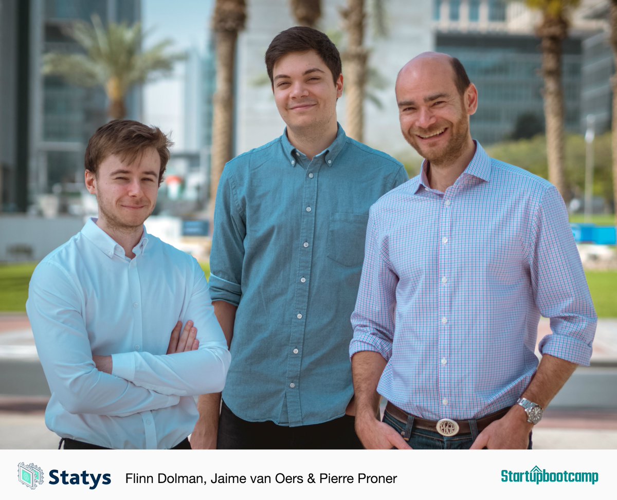 Meet <a href="/PierreProner/">Pierre Proner</a> @flinndolman and <a href="/jaimevanoers/">Jaime</a> from <a href="/statys_ai/">Statys</a> at #SBCDemoDay! Statys delivers risk analytics as-a-service, powered by #AI. Check them out statys.ai 
#FinTech #SBCFinTechDubai