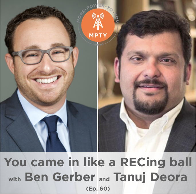 MPTYpodcast's tweet photo. 🎶 "You came in like a RECing ball..." Our latest episode is up!

@TrackEnergy's @BLGERB joins guest co-host @SimpleEnergy's @TanujDeora for an in-depth conversation about REC policies, markets and tech.

🎧 Listen now at https://t.co/jiGgtYrh4F or your favorite #podcast app. https://t.co/yaKSsPJk3l
