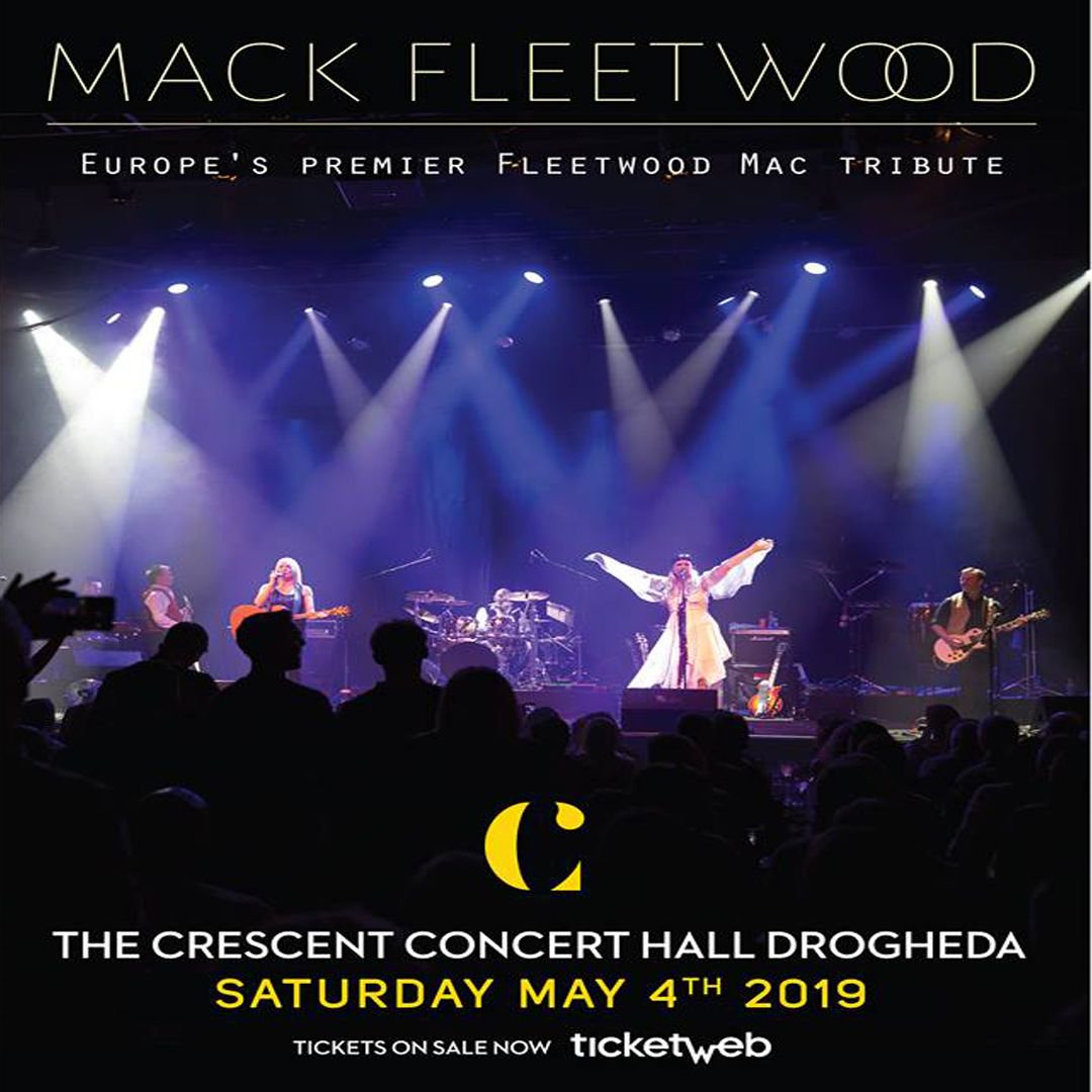 🎶🎶MACK FLEETWOOD🎶🎶

Ireland’s premier tribute to the Supergroup Fleetwood Mac, bring you on a magical musical journey from the Peter Green blues era to the multi-platinum selling Anglo/American band that still tour today 😍

Tickets through crescentconcerthall.ie
