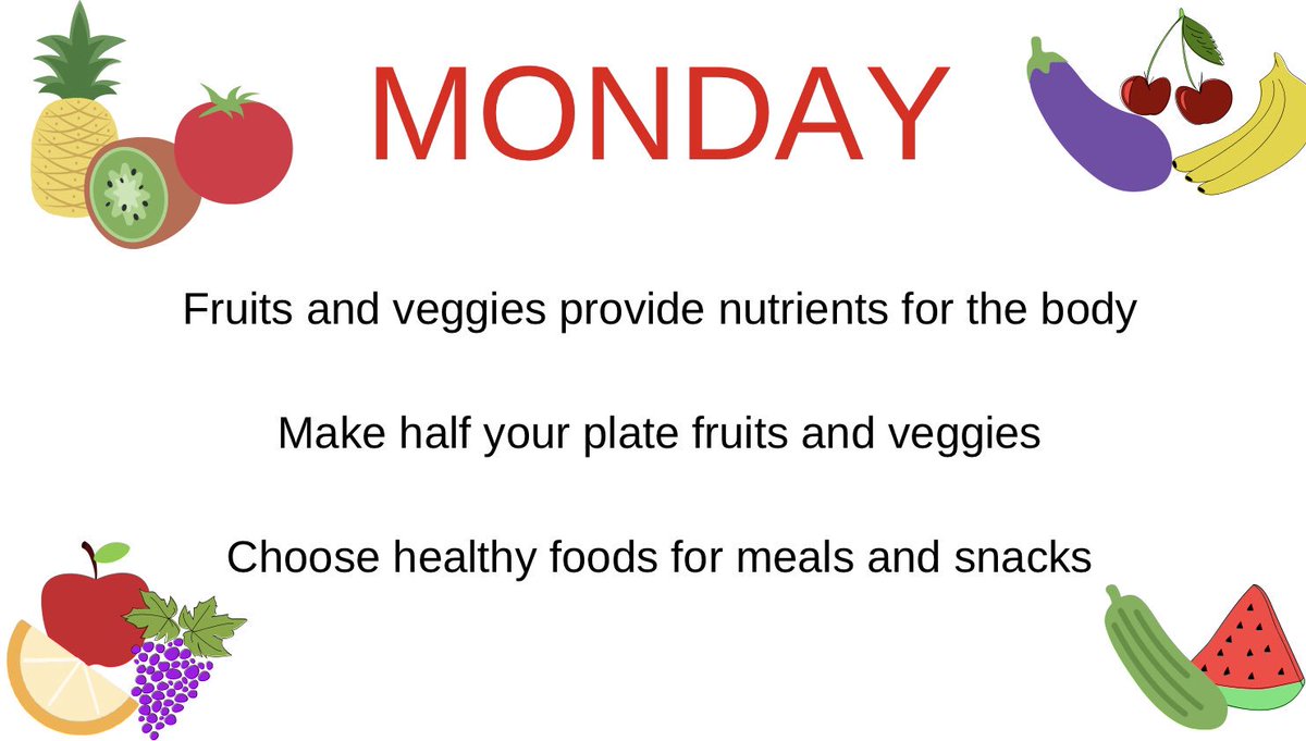 gisdwellness's tweet image. Today is the first day of #HealthyTexasWeek!  Choose fruits and veggies for a nutrient packed snack or addition to your meal! 
🥕🍎🌽🥭🥦🍈🍠🍒
Let’s make this this healthiest week of the year!  @itstime
