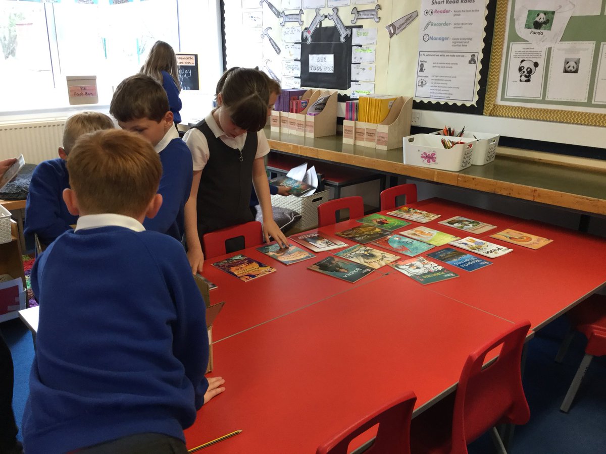 BorrowfieldPS's tweet photo. WOW look at all these new reading books we have! P3 were great at helping organise them into sets today. What a great task to help us develop our skills of working as a team. @AngusLiteracy https://t.co/Yarvn6n0bC