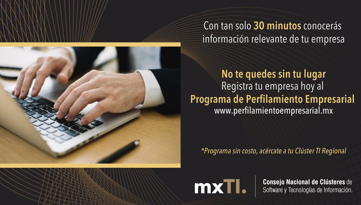 Dé el primer paso hacia el crecimiento de su empresa #TI con solo 45 minutos para un autodiagnóstico, a través del Programa de Perfilamiento Empresarial de mxTI y sus 22 Clústeres. Regístrese hoy sin costo en: perfilamientoempresarial.mx #Cluster #TI #Estrategia #Negocios