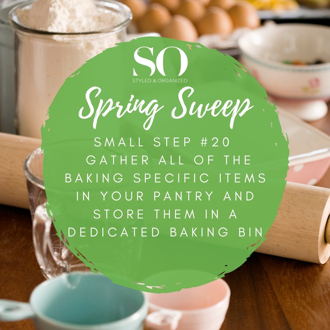 StyledOrganized's tweet image. We are finishing up our Spring Sweep social series, and our last two “small steps” are related to further organizing your kitchen.

This step will help you when it’s time to bake. 

#SOSpringSweep #baking #kitchenorganization
•
•
•
#StyledandOrganized