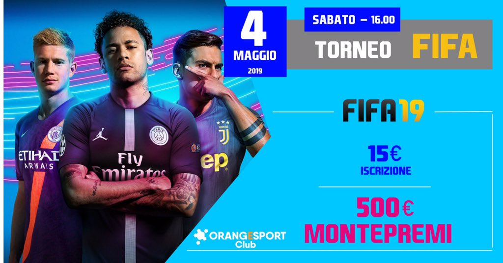 ⚽️ Non mancare al torneo di #FIFA19 presso l’Orange futbol club a #Roma 

*Prenotazione obbligatoria*

compila il modulo al seguente link
bit.ly/2GIKML6

<a href="/pctransfermarkt/">🇮🇹 PRO CLUBS TRANSFERMARKT🔍</a> 
<a href="/RTproclub/">𝚁𝚃𝚙𝚛𝚘𝚌𝚕𝚞𝚋</a> 
@MagazineProclub
