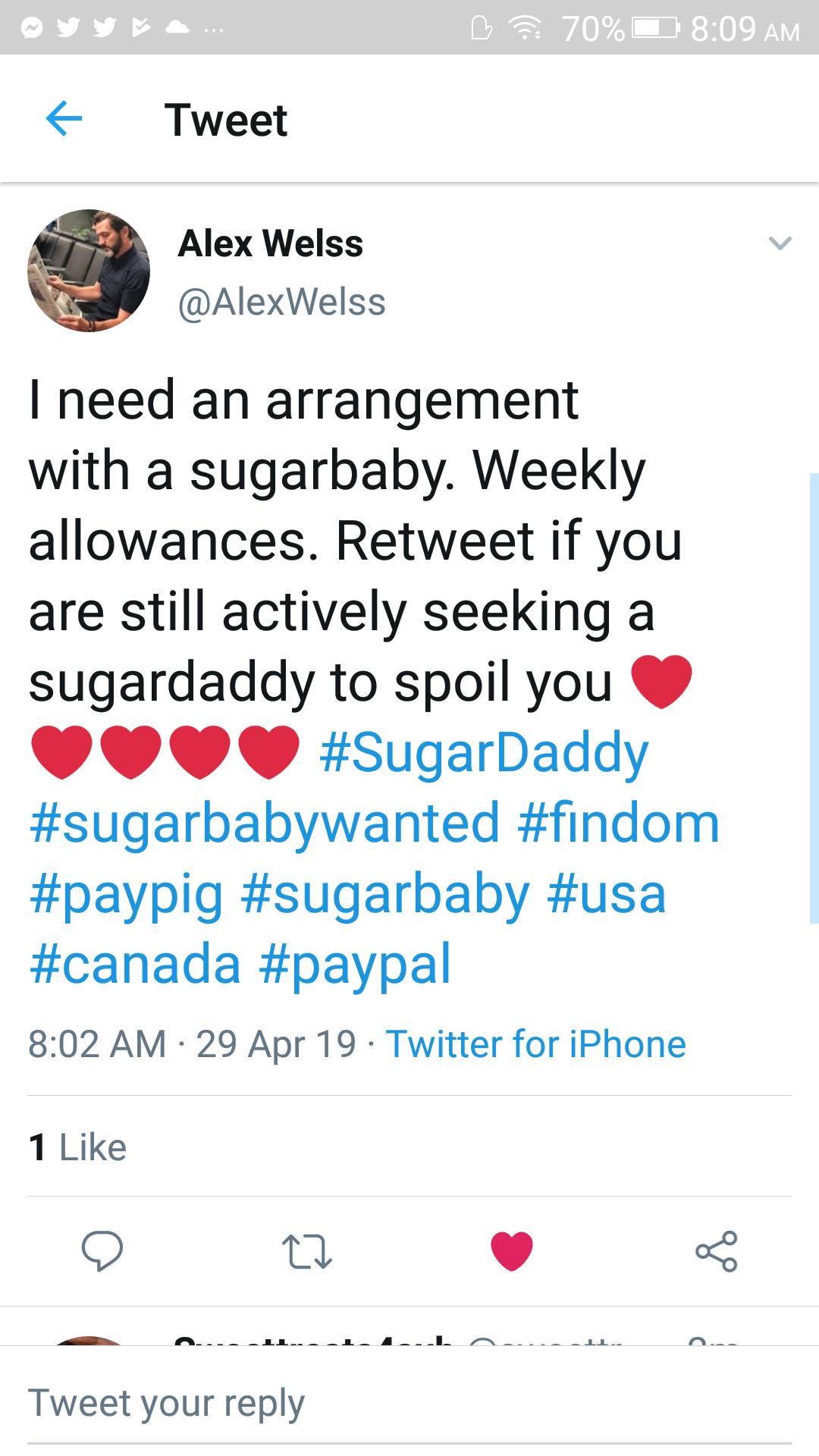 Another fake Twitter. #sugardaddytwitter #sugardaddyneeded #exposefake they only tweet for conversation and retweets and followers. He says PayPal but then tells me only bank accounts. https://t.co/i34Loaeu8Y