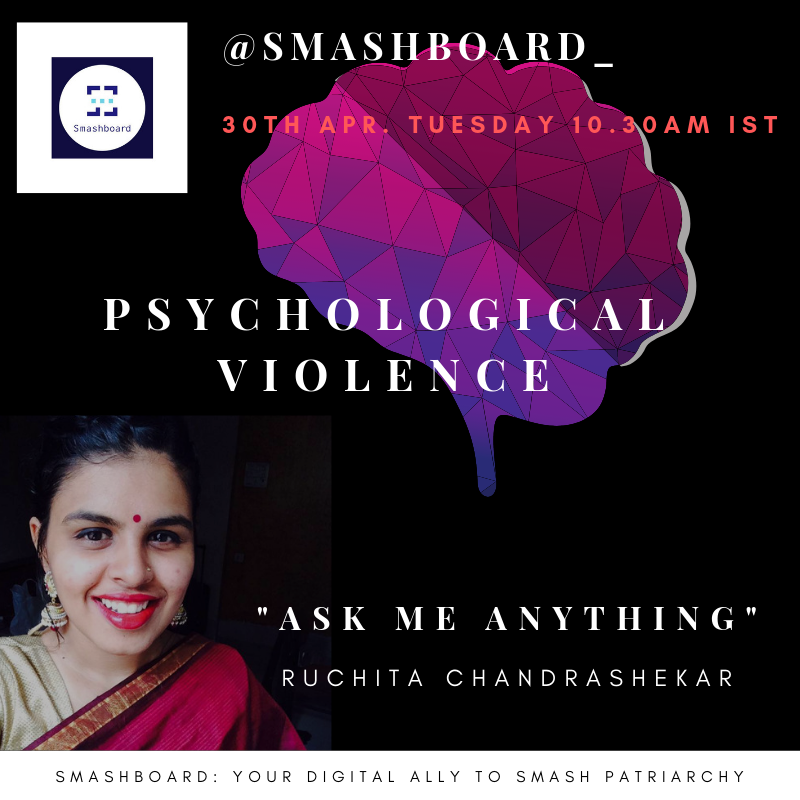 We're discussing #PsychologicalViolence this Tuesday at 10.30am IST! Send in your questions below for @roocheetah #AMA #MentalHealth #Abuse