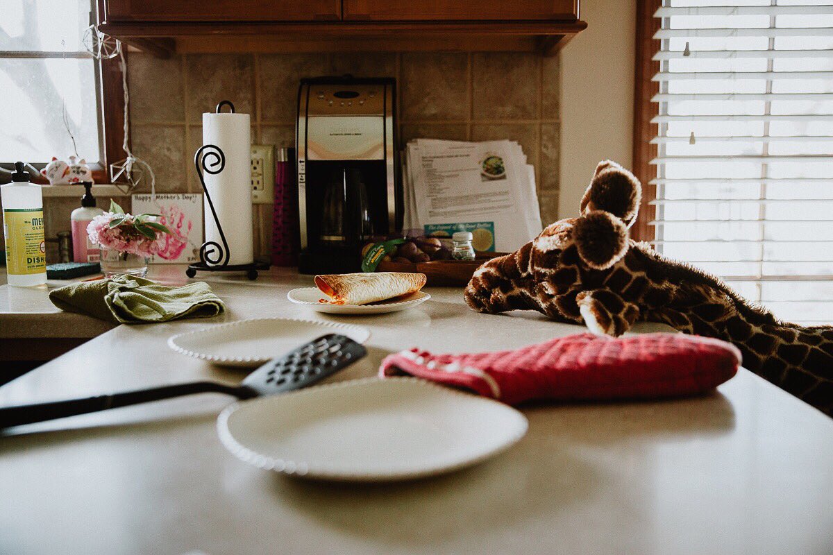 snapgraz's tweet image. I spent my weekend with an additional member.  Billy the Giraffe visited us for spring break, being perfectly content with the disorder.  Because at least there were breakfast burritos.
#njmom #njphotographer #phillyphotographer #photojournalism #naturallightphotography