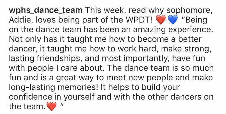 WPHSDT's tweet photo. Why WPDT? ❤️💙 https://t.co/VmFxU6VhPP