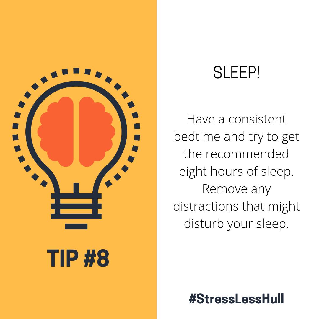 StressLessHull's tweet photo. Tip 8 for #StressLessHull - Sleep! Ensure to get the recommended eight hours sleep and recharge your own batteries.

Find out more tips, tricks and techniques in our e-guide here:

https://t.co/Xm2J7uEQF1 https://t.co/X8A353iKyR