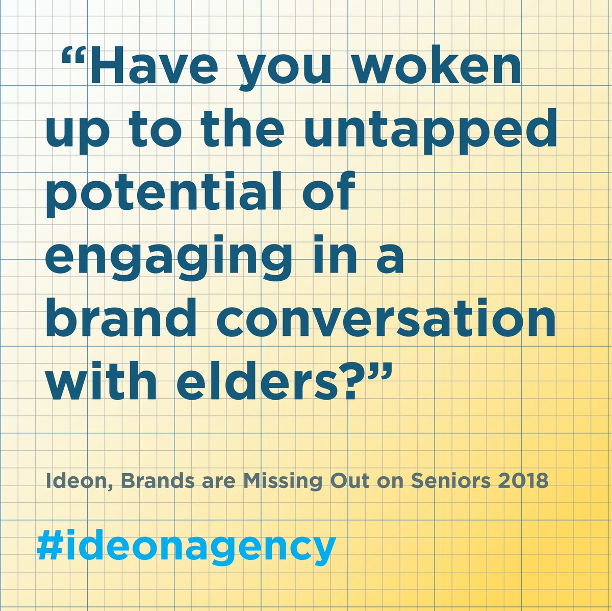 IdeonAgency's tweet image. Baby boomers currently control 70% of America's disposable income, so why is so relatively little marketing targeted towards them? Visit our #Idealog for more thoughts on brands missing out on seniors. hubs.ly/H0hD22g0
