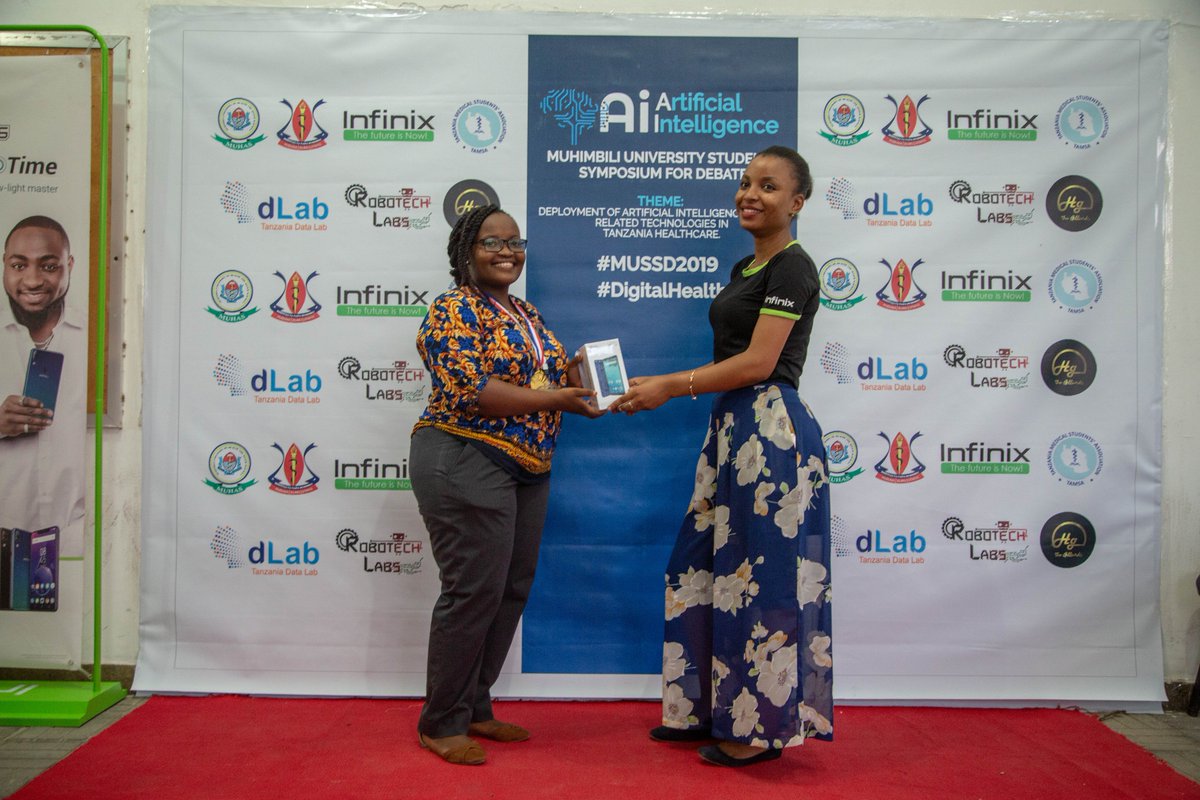 InfinixMobileTZ's tweet image. Throwback the #MUSSD2019 debate, &quot;AI in Health Issues&quot; last week, the best speaker Miss Heaven is now flexing with her #InfinixNOTE5