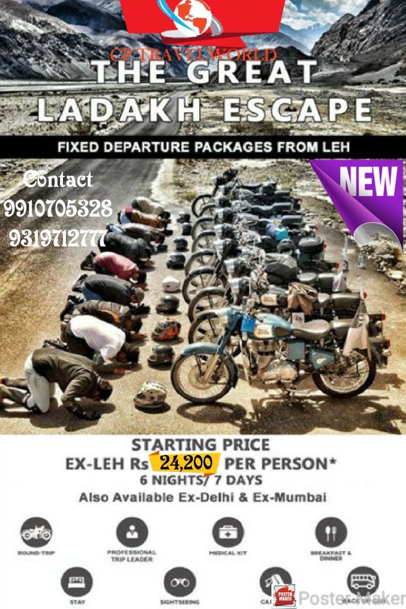cptravelworld's tweet photo. Whole trip for bike lovers and also Lasakh Lovers in best Discounted price  Plan your vacations for New trip with adventure
contact
9910705328
9319712777
https://t.co/QYcqWGxi4D
#mountains #lehladakh #ladakh #wanderlust #bikers #biketrip #dreamscometrue #cptravelworld #joshejaunt https://t.co/LEkMB6fBpO