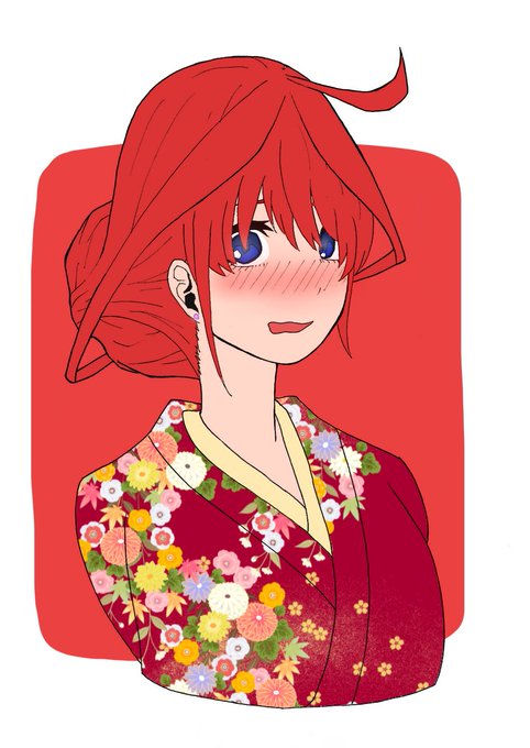 ピグさんがTwitterに投稿した中野五月(五等分の花嫁)のイラスト。