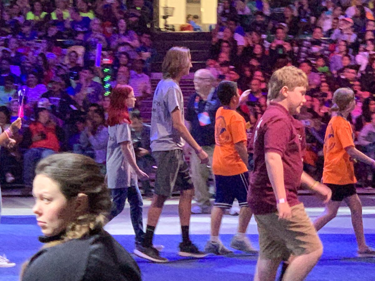 Peter and Alyssa representing West Virginia and the United States in the Vex IQ Parade of Nations at the Vex IQ World Championship in Louisville, Kentucky!  #VEXWorlds #BerkCoSchoolsWV