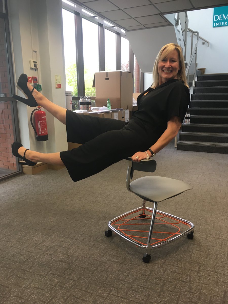 DemcoInteriors's tweet photo. We had a great morning product testing… It’s not an illusion, this chair really does not tip! #furniture #education #libraries #interiordesign #innovation #librarydesign #FF&amp;E https://t.co/L7M99qbpUU