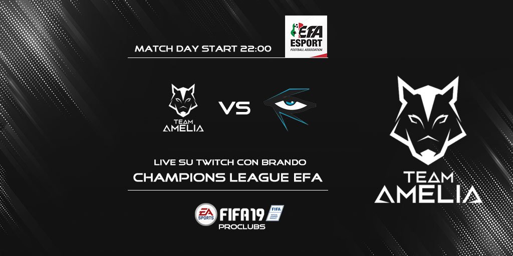 TeamStraYs (@teamstrays_) on Twitter photo #Proclubs Champions League di @eSportFA_IT
<a href="/TMAeSports/">Tma esports</a> 🆚<a href="/illuminaRGaming/">Illuminar Gaming</a>
📢twitch channel: TeamAmelia
⏰Start: 22:00
Speciale serata con caster Brando in live su #twitch stasera alle 22:00 per vivere insieme questa emozionante partita contro il miglior team di Polonia! #Proclubs Champions League di @eSportFA_IT
<a href="/TMAeSports/">Tma esports</a> 🆚<a href="/illuminaRGaming/">Illuminar Gaming</a>
📢twitch channel: TeamAmelia
⏰Start: 22:00
Speciale serata con caster Brando in live su #twitch stasera alle 22:00 per vivere insieme questa emozionante partita contro il miglior team di Polonia!