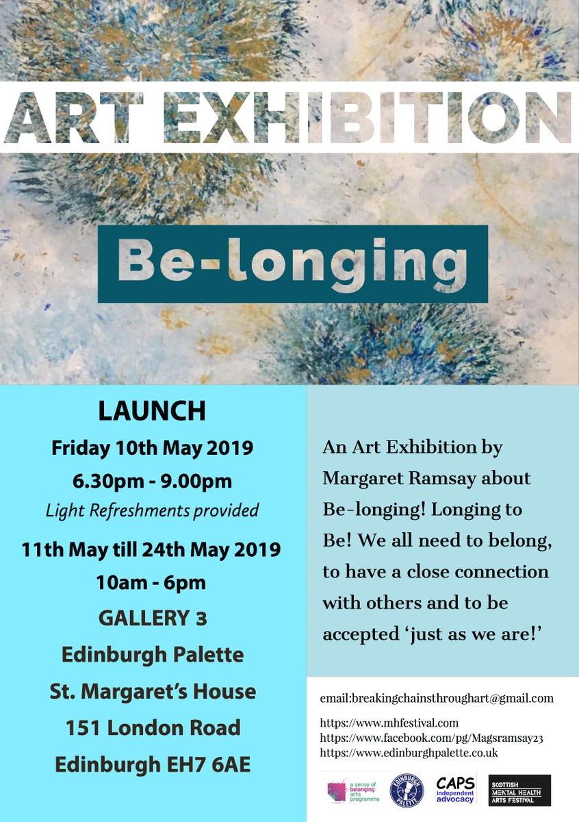 Belonging - Longing to BE!

#smhaf #oosoom #edinburghpalettey #creativespace #mentalhealth #createtoexplore #artheals #connection #connect #belonging #exploreedinburgh #hope #mentalhealthawareness #depression #love #selflove