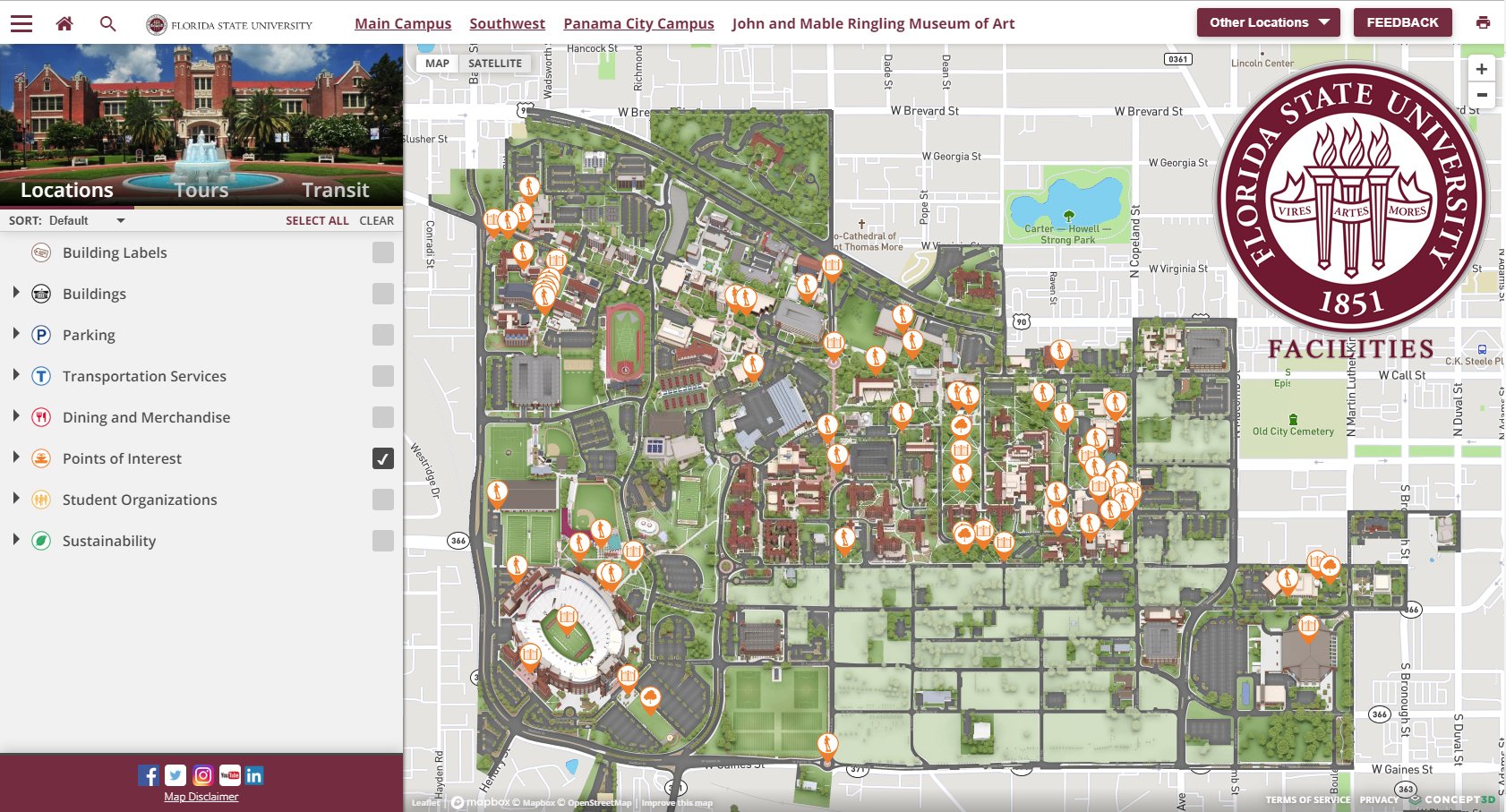 Florida State University Campus Map Fsu Facilities 在 Twitter 上："Whether It's Grad Photos Or Friends And Family  Who Want A Tour Of @Floridastate Campus, The New Campus Map Has All Of Fsu's  Photo Worthy Spots Conveniently Located
