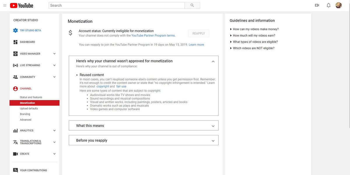 spnwayward's tweet image. @TeamYouTube My channel with over 250k subs that I've run for 3 years was falsely flagged for Reused content. I make creative videos using juxtaposition, commentary..etc with unique value to my viewers. Please can someone address this? My channel is 
youtube.com/channel/UCuuz2…