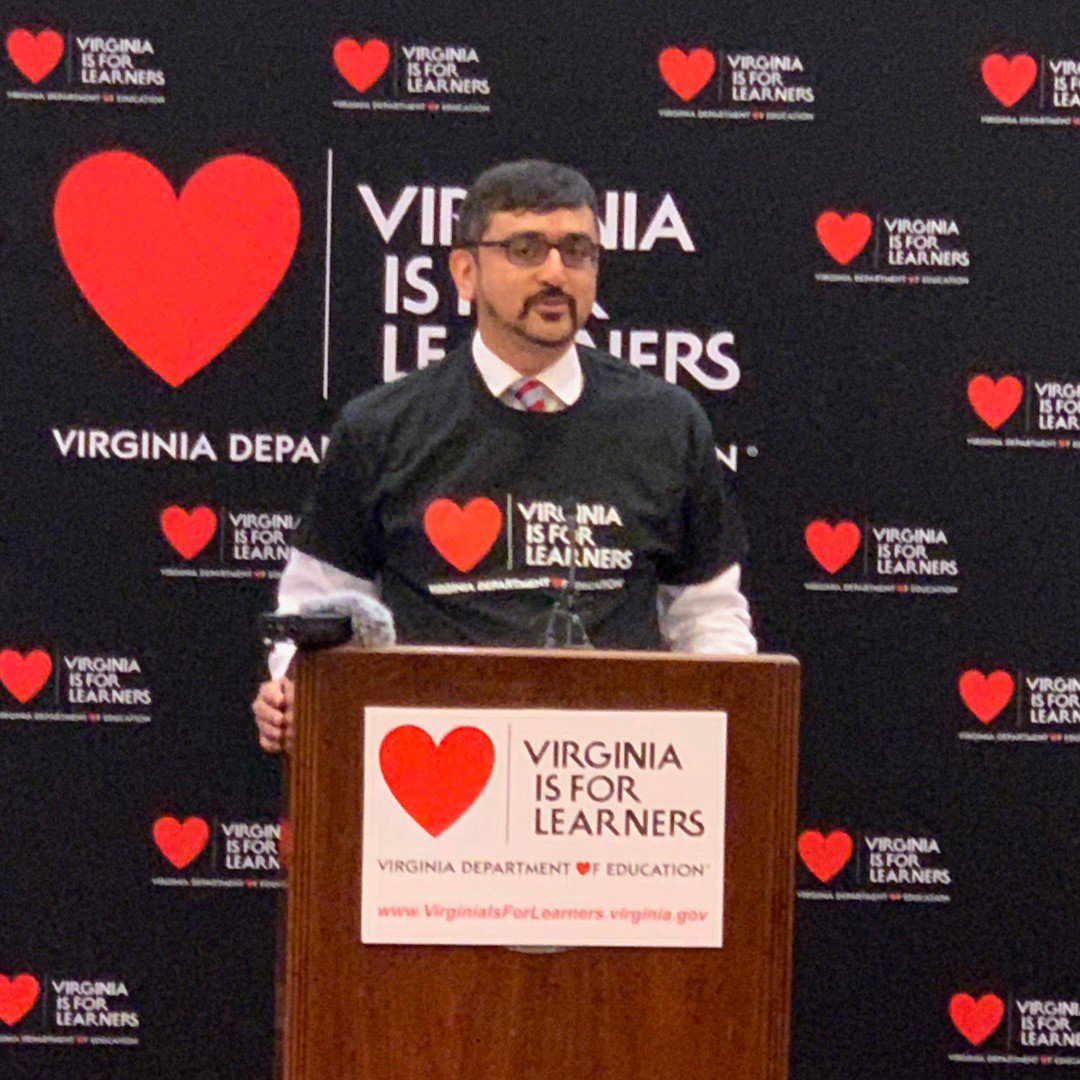 VDOE_News's tweet photo. The future of work is changing &amp; VA is changing the future of learning along with it. Today @GovernorVA, @VASecofEdu, and @DrJamesLane kicked off #VirginiaisforLearners, a new initiative to keep all Virginians up to date on how education is changing in VA. https://t.co/FRuznCkDBl https://t.co/TCEuWfNBbj