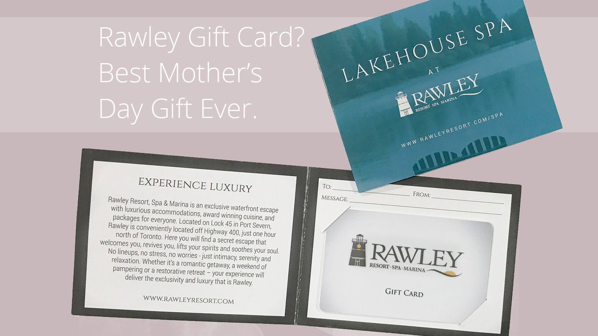 There's only one way to give Mom the gift of luxury, fine dining, spa time, patio time, live music, and time on the water - give all of this to your Mom with a Rawley Gift Card. 
buff.ly/2HedqFN