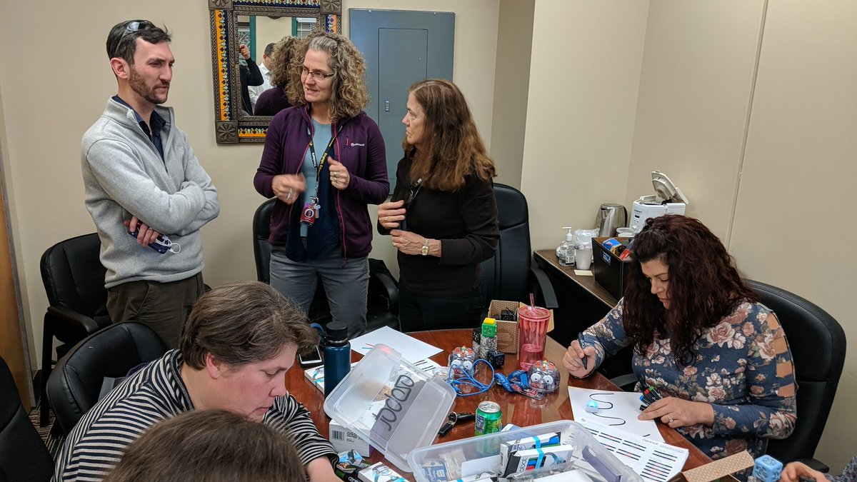 ICSDEdTech's tweet image. Meeting with @IthacaNYSchools librarians to kick-off @IthacaPEI connecting classrooms grant focusing on computational thinking and digital literacy. #icsdedtech #TeamICSD #csforall