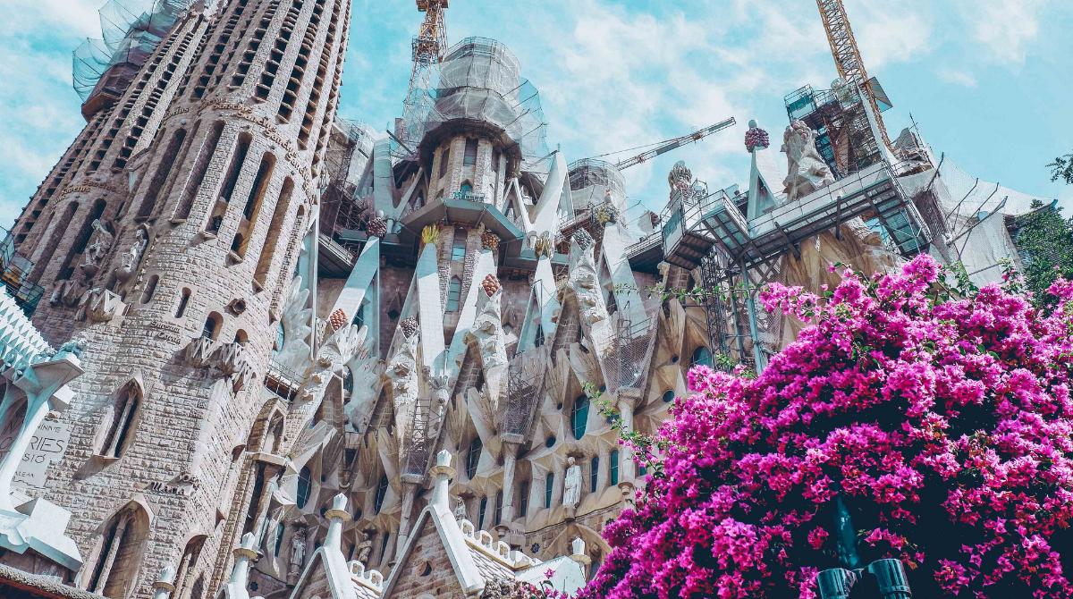 This #cathedral is beautiful at any time of year, but it especially shines in the #spring! It's been under construction for more than 100 years and is scheduled to finish in 2026. Do you know the name of this iconic structure?