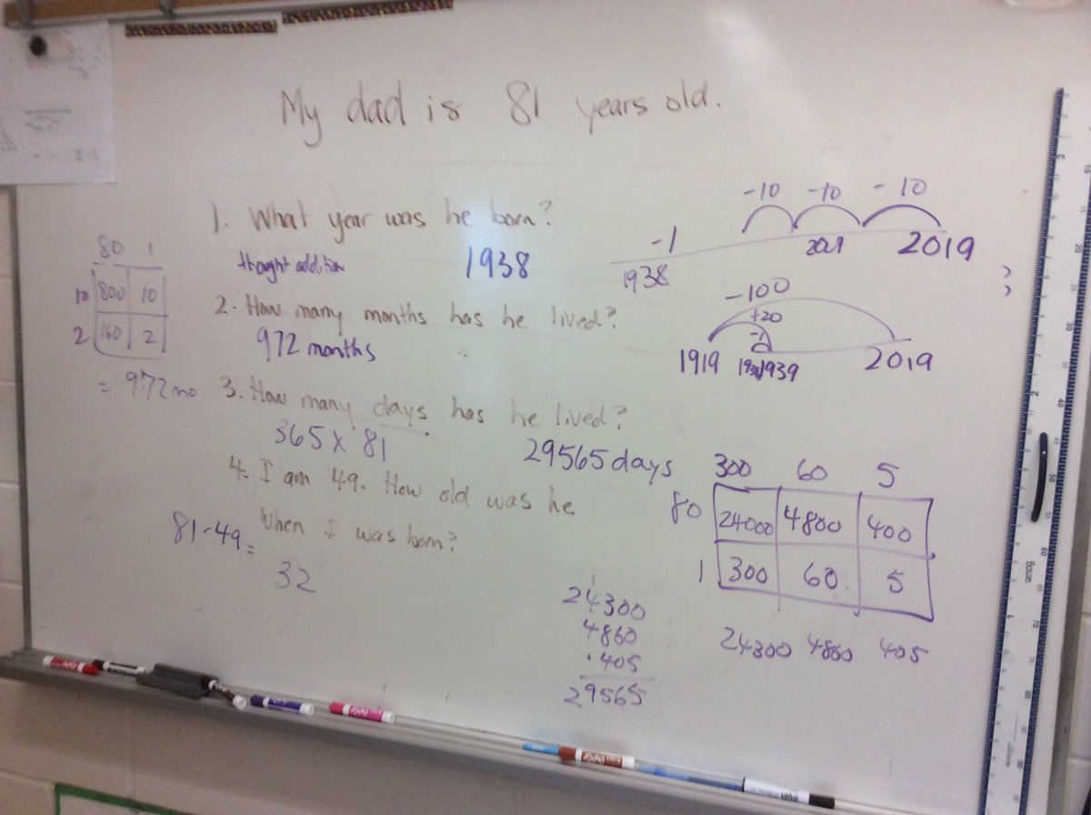 msfbosse's tweet image. Today is Mrs.Bosse’s dad’s 81st birthday. #familymath #meaningfulmath