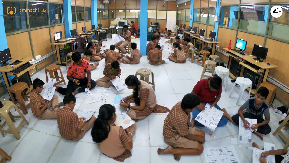 2econdFoundatn's tweet photo. Creative Robotics! The kids are exposed to tech through #creative exercises such as exploring finite state machines using flexagons and a lot more. Here are kids of Amrita Vidyalayam Hyd starting off with three days CR workshop. 
@AIMtoInnovate @ammachilabs @AMRITAedu @IndiaSTEM https://t.co/PKjycupFZK