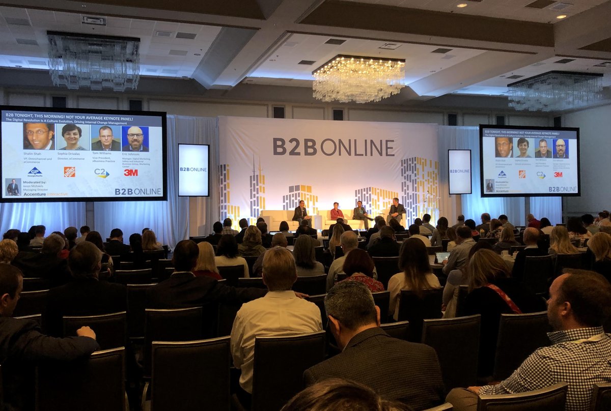 Znode's tweet photo. Great keynote on how the digital revolution is a culture evolution that drives change management with Shalin Shah @GeorgiaPacific, Sophia Drivalas @HomeDepot, Tom Williams @C2vt & Eric Johnson @3M
#b2bonline #znode #morecommerce #b2becommerce #b2b https://t.co/QO3S7WFNwa
