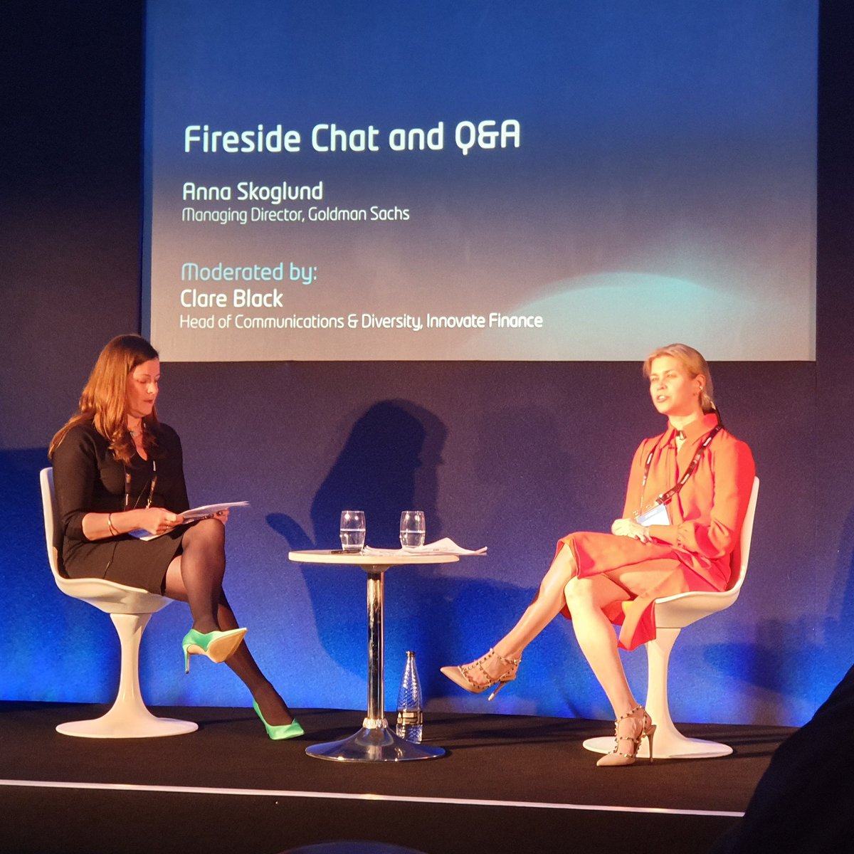 Great fireside chat with Anna Skoglund of Goldman Sachs. Talking about everything from diversity to the investment bank of the future. #FinTech #IFGS2019.